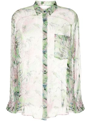 JNBY Peony floral-print silk shirt - Multicolour