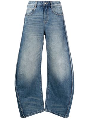 JNBY piped-trim wide-leg jeans - Blue