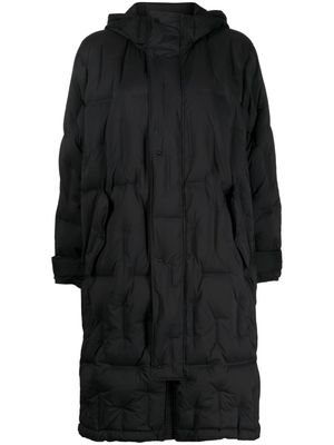 JNBY pleat-detail hooded puffer coat - Black