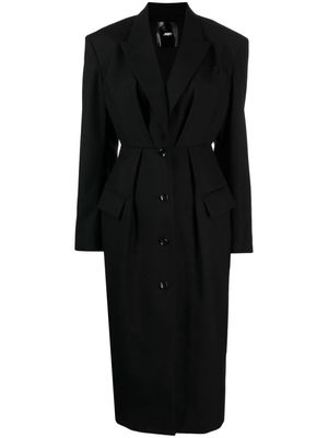 JNBY pleated single-breasted coat - Black