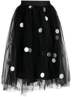 JNBY polka-dot A-line skirt - Black