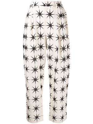 JNBY printed straight-leg trousers - Brown