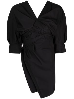 JNBY puff-sleeve asymmetric blouse - Black