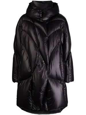 JNBY quilted hooded midi coat - Black