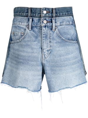 JNBY raw-cut asymmetric denim shorts - Blue