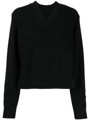 JNBY ribbed-knit panelled jumper - Black