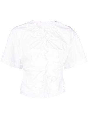 JNBY ruched short-sleeve cotton blouse - White