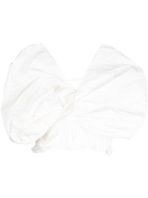 JNBY ruffled cotton cropped top - White