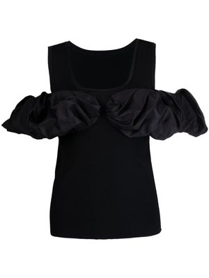 JNBY ruffled-detail knitted tank top - Black