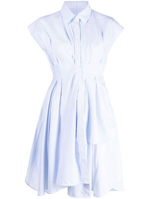 JNBY ruffled fitted-waist cotton dress - Blue