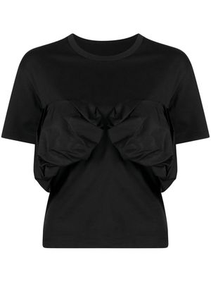JNBY ruffled short-sleeve T-shirt - Black
