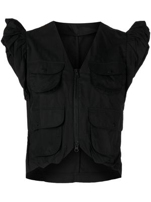 JNBY ruffled-sleeved top - Black