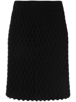 JNBY scalloped-hem knitted midi skirt - Black