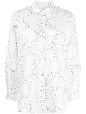 JNBY sketch-print stretch-cotton shirt - White