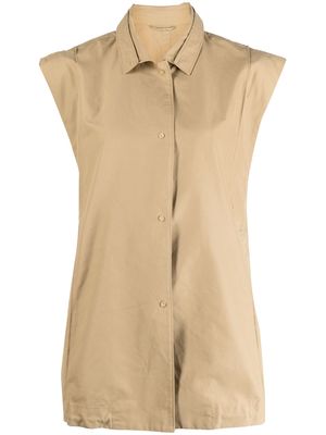 JNBY sleeveless button-down shirt - Brown