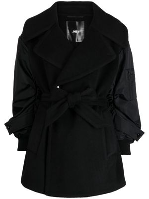 JNBY wide notched-lapels belted coat - Black