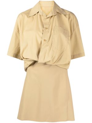 JNBY wrapped short-sleeved dress - Brown
