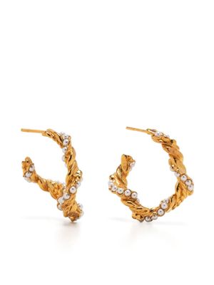Joanna Laura Constantine gold-plated pearl hoop earrings