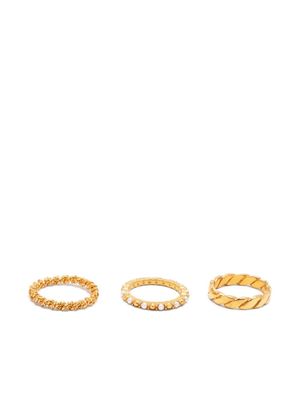 Joanna Laura Constantine set-of-three gold-plated pearl rings