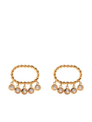 Joanna Laura Constantine twist-detail crystal hoop earrings - Gold