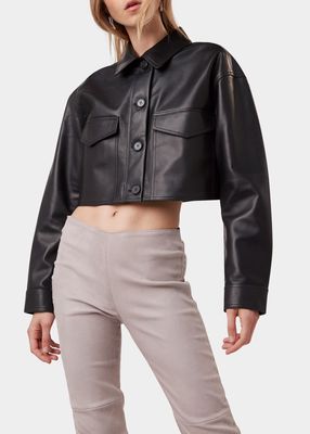 Joanne Crop Leather Jacket