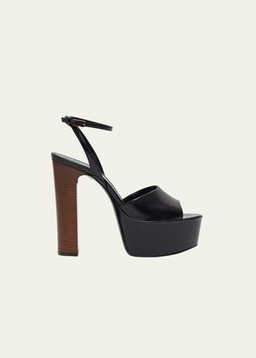 Jodie Leather Ankle-Strap Platform Sandals