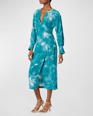 Joelle Abstract-Print Cutout Midi Dress