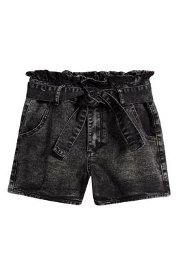 Joe's Kids' Gia Denim Paperbag Shorts in Black Galaxy