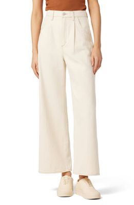 Joe's Pleated High Waist Ankle Wide Leg Jeans in Natural