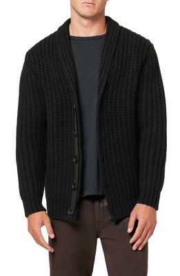 Joe's Shawl Collar Merino Wool Cardigan in Black
