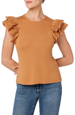 Joe's The Alexis Broderie Sleeve Top in Lion