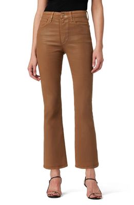 Joe's The Callie Coated High Waist Ankle Bootcut Jeans in Leather Brown