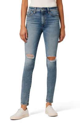 Joe's The Charlie High Waist Ripped Ankle Skinny Jeans in Hyperion Destruct