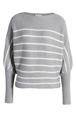 Joe's The Karina Breton Stripe Crop Sweater in Heather Grey/White