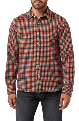 Joe's The Logger Check Cotton Flannel Button-Up Shirt in Crimson Guncheck