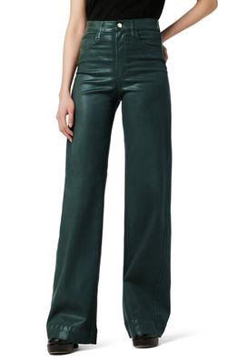 Joe's The Mia Coated High Waist Wide Leg Jeans in Forest Green