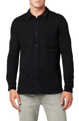 Joe's Utility Slub Jersey Button-Up Shirt in Black