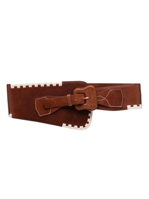 Johanna Ortiz buckle-fastening leather belt - Brown
