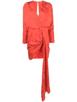 Johanna Ortiz draped satin mini dress - Red