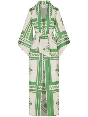 Johanna Ortiz geometric-print robe - White