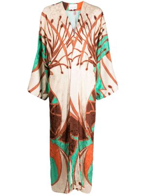 Johanna Ortiz graphic-print wide-sleeve kimono - Multicolour