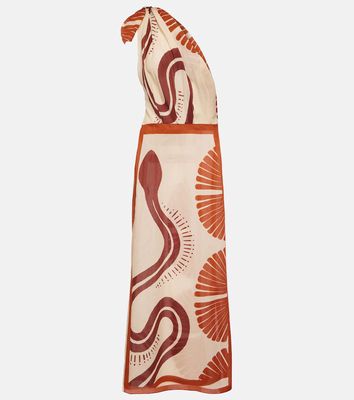 Johanna Ortiz One-shoulder printed cotton midi dress