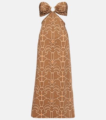 Johanna Ortiz Ring-detail cutout printed maxi dress