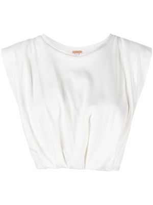 Johanna Ortiz sleeveless ruched cropped top - White