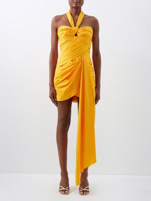 Johanna Ortiz - Soak Up The Sun Cotton-blend Poplin Mini Dress - Womens - Yellow