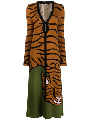 Johanna Ortiz Taming The Tiger-jacquard cotton dress - Brown