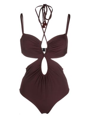 Johanna Ortiz Thorny cut-out ribbed swimsuit - Red