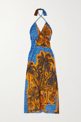 Johanna Ortiz - Vida Salvaje Printed Cotton Midi Dress - Orange