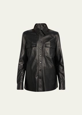 John Austin Leather Shirt Jacket