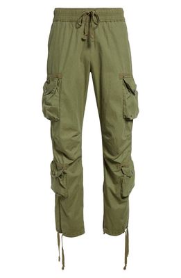 John Elliott Deck Cotton Poplin Cargo Pants in Olive